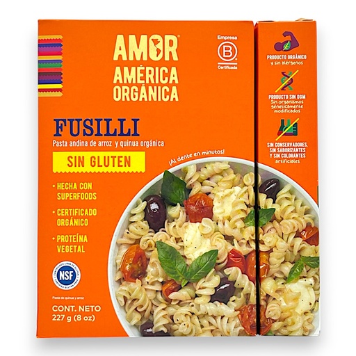 [532] FUSILLI PASTA ANDINA ARROZ Y QUINUA 227G -  AMER. ORG.