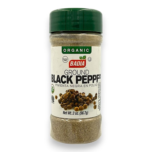 [1429] PIMIENTA NEGRA MOLIDA ORGANICA (BLACK PEPPER) 2 OZ -BADIA