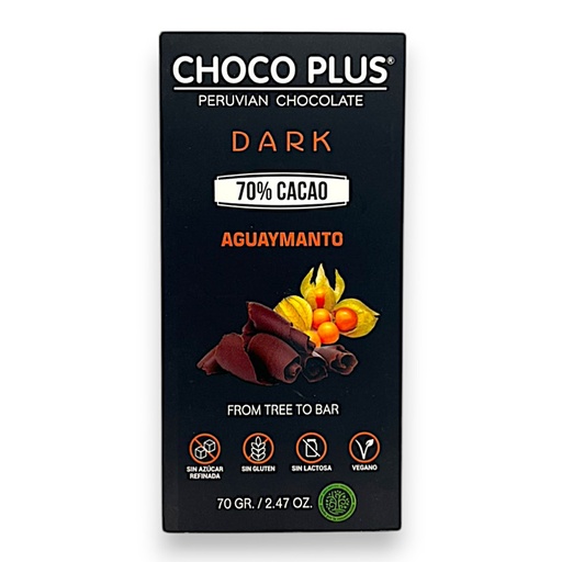 [3184] CHOCOLATE 70% AGUAYMANTO 80G - CHOCOPLUS