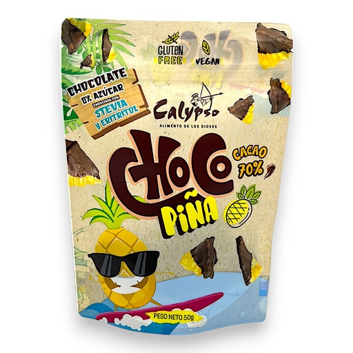 [2645] CHOCOPIÑA 70% STEVIA Y ERITRITOL 50G - CALYPSO