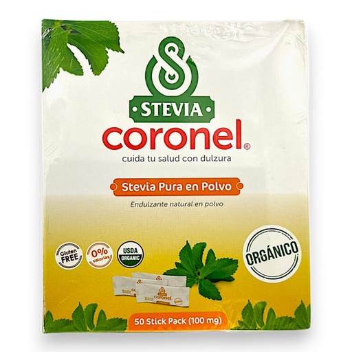 [1547] STEVIA CORONEL 50 STICK PACK 100MG - STEVIA CORONEL