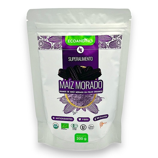 [1468] MAIZ MORADO EN POLVO ORGANICO 200G - ECOANDINO